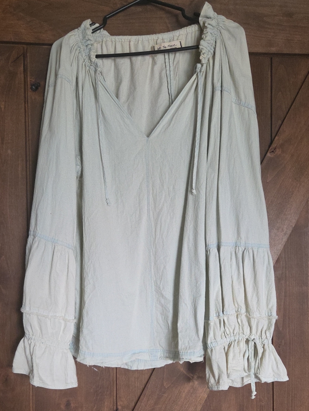 We The Free Light Sage Womens  Boho Drawstring Top